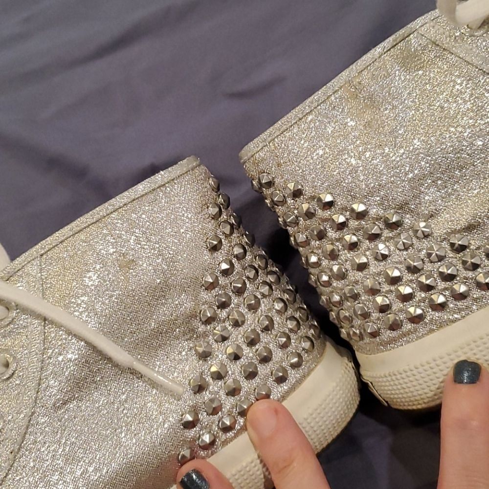 Superga metallic silver studded hi-tops - Picture 12 of 13